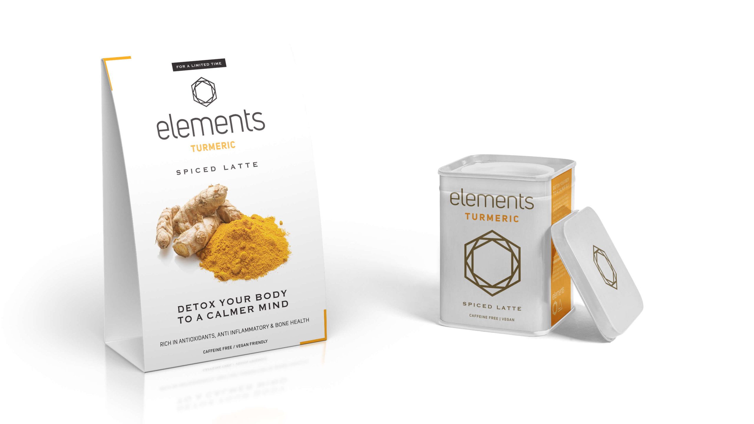 Elements Turmeric: Detox, calm, and nourish. Caffeine-free.