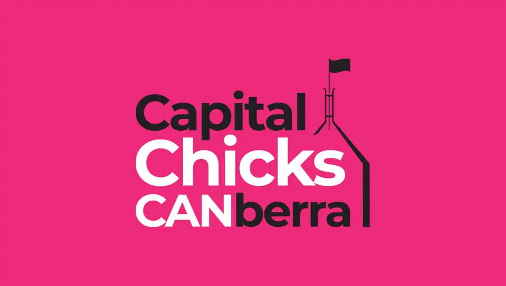 Capital Chicks Canberra logo a bright pink background